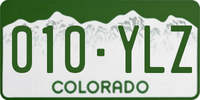 CO license plate 010YLZ