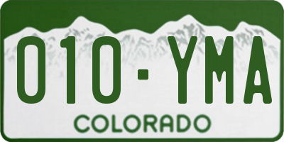 CO license plate 010YMA
