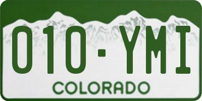 CO license plate 010YMI