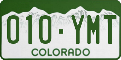 CO license plate 010YMT