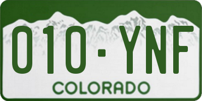 CO license plate 010YNF