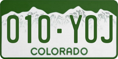 CO license plate 010YOJ