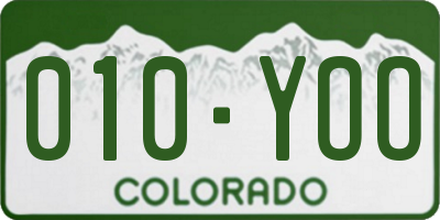 CO license plate 010YOO