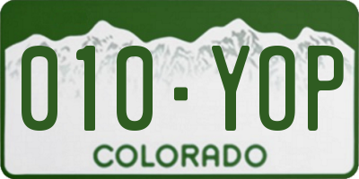 CO license plate 010YOP