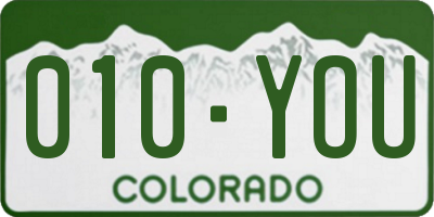 CO license plate 010YOU