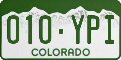 CO license plate 010YPI