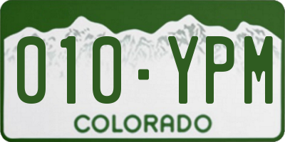 CO license plate 010YPM