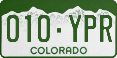 CO license plate 010YPR
