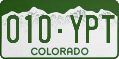 CO license plate 010YPT
