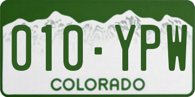 CO license plate 010YPW