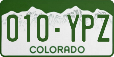 CO license plate 010YPZ