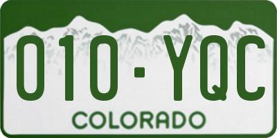 CO license plate 010YQC