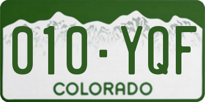 CO license plate 010YQF