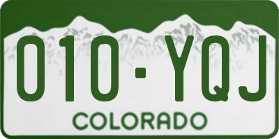 CO license plate 010YQJ