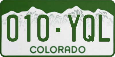 CO license plate 010YQL