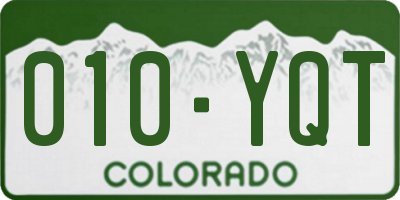 CO license plate 010YQT