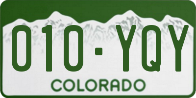 CO license plate 010YQY