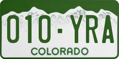CO license plate 010YRA