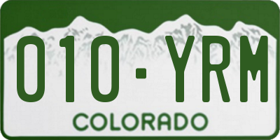 CO license plate 010YRM