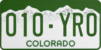 CO license plate 010YRO