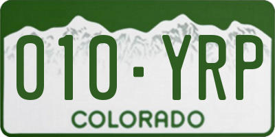 CO license plate 010YRP