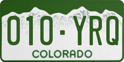CO license plate 010YRQ