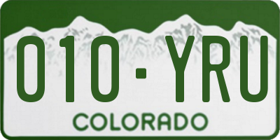 CO license plate 010YRU