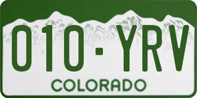 CO license plate 010YRV