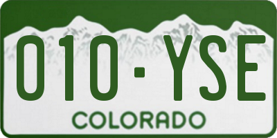 CO license plate 010YSE