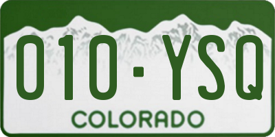CO license plate 010YSQ