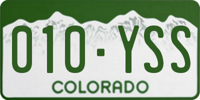 CO license plate 010YSS