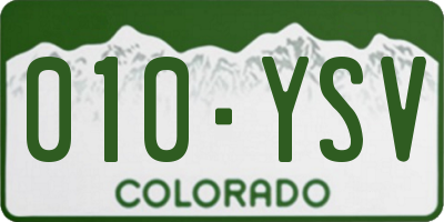 CO license plate 010YSV