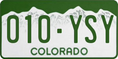 CO license plate 010YSY