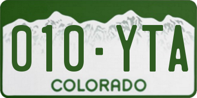 CO license plate 010YTA