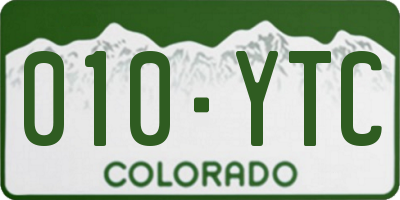 CO license plate 010YTC