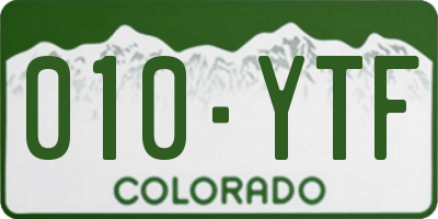 CO license plate 010YTF