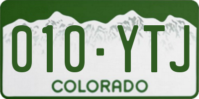 CO license plate 010YTJ