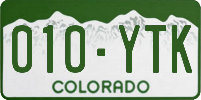 CO license plate 010YTK