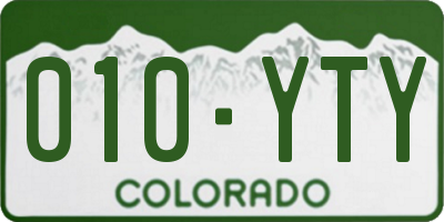 CO license plate 010YTY