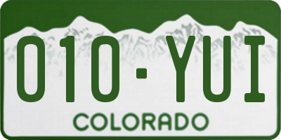 CO license plate 010YUI
