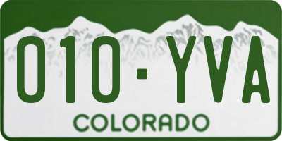 CO license plate 010YVA