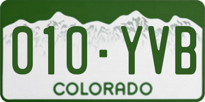 CO license plate 010YVB
