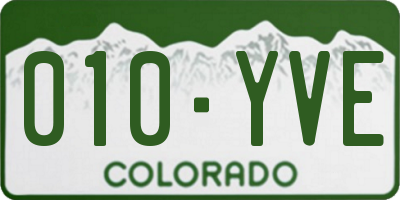 CO license plate 010YVE