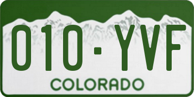 CO license plate 010YVF