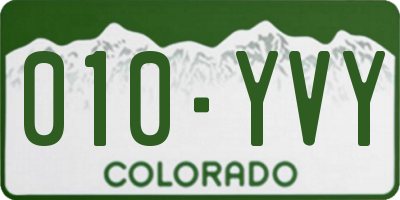 CO license plate 010YVY