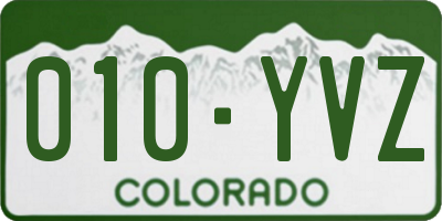 CO license plate 010YVZ