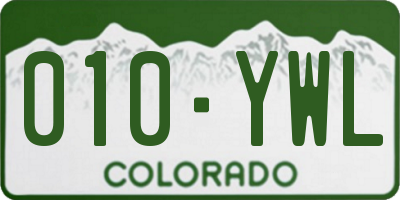 CO license plate 010YWL