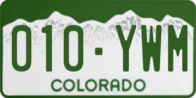 CO license plate 010YWM
