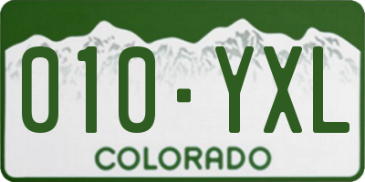 CO license plate 010YXL