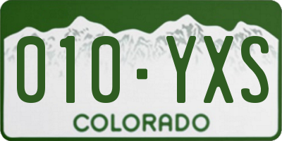 CO license plate 010YXS